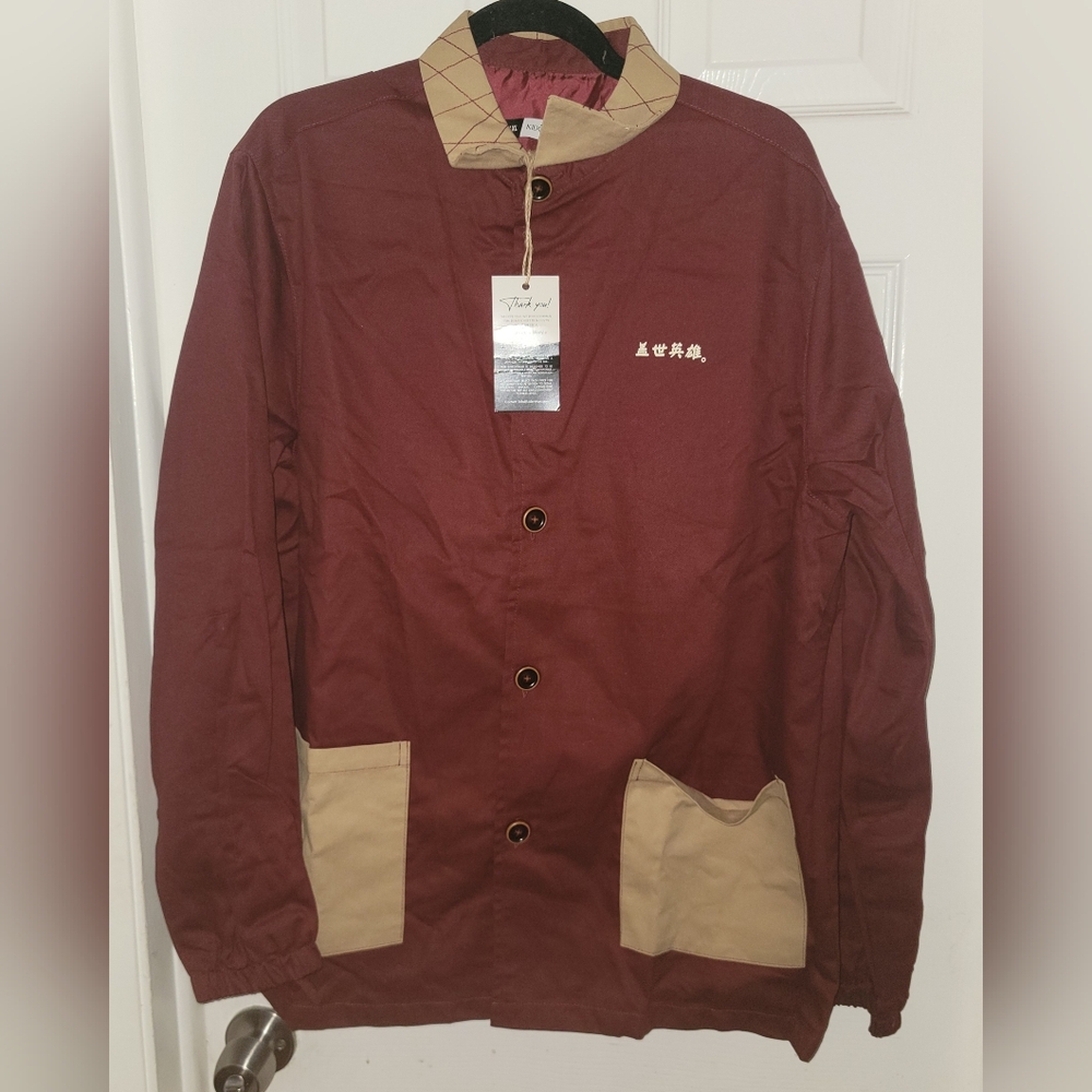 Kidoriman Button Down dress shirt Burgundy  Japanese Inspired
